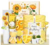 Birthday Gifts for Women, 17pcs Relaxing Spa Gifts Set for Girls, Sisters, Mom, Sunflower Self-Care Package, Sending Sunshine Get Well Gifts for Women, Perfect Basket for Valentine's & Mother's Day
