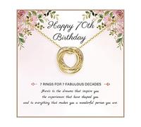Birthday Gifts for Women 925 Sterling Silver Birthday Necklace 2 3 4 5 6 7 Decade Interlocking Circles Necklace Happy 20th 30th 40th 50th 60th 70th Birthday Necklaces for Daughter Mom Birthday Jewelry