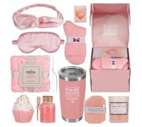 Birthday Gifts for Women Birthday Presents for Best Friends Relaxation Spa Bath Set for Her Pamper Self Care Gifts for Ladies Mum Sister Wife Daughter Coworkers Female Christmas (Set of 11,Pink)