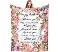 Birthday Gifts for Women Blanket Happy Birthday Decorations Throw Blanket Best Birthday Unique Gift Ideas for Girls Mom Sister Wife Friend 60"X50"INCH