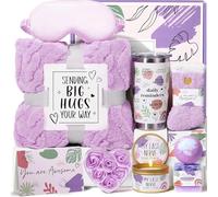 Birthday Gifts for Women Friendship, Self Care Gifts Inspirational Get Well Soon Gifts Basket, Relaxing Spa Gifts Care Package w/Blanket, Cute Mothers Day Gifts for Mom Her Women Friend Sister Wife