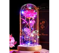 Birthday Gifts for Women Galaxy Colorful Rose Crystal Flowers,Gift for Mum Grandma Wife Girlfriend Nanny Mothers Day Anniversary Light Up Flower Mothers Day Rose Gifts for Mum from Daughter Son