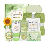 Birthday Gifts for Women, Get Healthy Soon Gift | Think Spa Relaxing Gift Package with Flannel Blanket Tumbler, Merry Valentine Christmas Box for Friend Mother