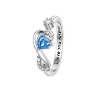 Birthday Gifts For Women Girls Adjustable Birthstone Cubic Zirconia Ring Birthstone Jewellery For Mom Daughter Friends Sister (March)