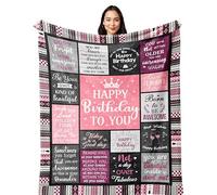 Birthday Gifts for Women Girls Throw Blanket 150x130CM, Happy Birthday Decorations for Women, Gifts for Her Unique, Womens Birthday Gift Ideas for Her Friend Mom Sister Grandma Wife