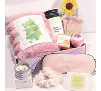 Birthday Gifts for Women Happy Birthday Gifts for Her Self Care Gifts Get Well Soon Gifts with Luxury Flannel Blanket Unique Mothers Day Gifts for Mom Her Friend Sister Wife Grandma (Pink)