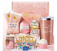 Birthday Gifts for Women, Happy Birthday Relaxing Spa Gift Bath Basket for Best Friends Mom Sister Wife Girlfriend Coworker Female (Rose Gold)