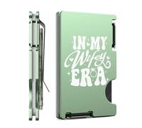 Birthday Gifts for Women, In My Wifey Era, Bridal Shower Gifts, Christmas Anniversary Bachelorette Party Gifts, Engraved Minimalist Wallet for Wife from Husband, Metal Card Holder with Money Clip