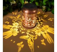 Birthday Gifts for Women, KagoLing Hummingbird Garden Ornaments Outdoor Hanging Solar Lanterns for The Garden Lights, Waterproof Metal Hummingbird Unique Presents Birthday Gifts for Women Mum Grandma