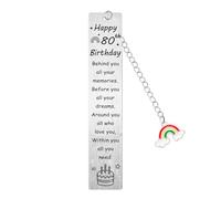 Birthday Gifts for Women Men 16th 18th 21st 30th-80th Birthday Bookmark Birthday Present Keepsake for Mum Dad Daughter Grandparents Wife Husband Friends Sister (80th Bookmark)