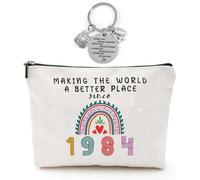 Birthday Gifts for Women Rainbow Makeup Bag Inspirational Keyring Personalized Cosmetic Bag Travel Small Gifts Thank You Women's Ideas Birthday Gift for Wife Daughter Teacher