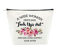 Birthday Gifts for Women Retirement Gifts Best Friend Mothers Day Gifts A Wise Women Once Said Makeup Bag for Coworker Nurse Teacher Wife Sister