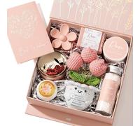 Birthday Gifts for Women, Rose Relaxing Spa Gifts Basket Care Package Pamper Gift for Her, Unique Christmas Thinking of You Inspirational Sympathy Gift Baskets for Mom Her Wife Best Friend Sister