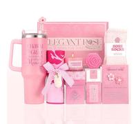 Birthday Gifts for Women Self Care Gift - Get Well Soon Gift Thank You Gift Retirement Gift - Rose Relaxing Spa Gift Basket Self Care Package for Women, Best Friend, Girlfriend, Wife, Mom, Sister, Her