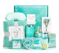 Birthday Gifts for Women, Self Care Gifts Christmas Box Get Well Soon Basket, Ocean Relaxing Spa Gifts Care Package w/ Flannel Blanket, Unique Mothers Day Gift Idea for Mom Her Friend Sister