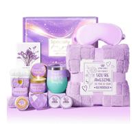 Birthday Gifts for Women, Self Care Gifts Get Well Soon Gifts Basket for Women Lavender Relaxing Spa Gifts Care Package w/ Blanket Unique Mothers Day Gifts for Mom Her Wife Girlfriend Friend Sister