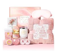 Birthday Gifts for Women, Self Care Gifts Get Well Soon Gifts Basket for Women, Rose Relaxing Spa Gifts Care Package w/ Luxury Blanket, Mothers Day Gifts for Mom Her Wife Girlfriend Friend Sister