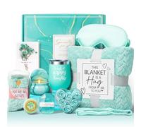 Birthday Gifts for Women Self Care Gifts Get Well Soon Gifts, Ocean Relaxing Spa Gifts Basket Care Package w/ Luxury Flannel Blanket, Unique Christmas Gifts Idea for Mom Her Best Friends Sister Wife