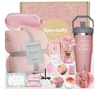 Birthday Gifts for Women Self Care Gifts Get Well Soon Gifts, Rose Relaxing Spa Gifts Basket Care Package w/Luxury Flannel Blanket, Unique for Mom Her Friend Sister Wife Grandma