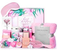 Birthday Gifts for Women Self Care Spa Gifts Basket Tumbler Candle Bath Bomb Card Personalized Mothers Day Gifts for Mom Wife Grandma Daughter Friends Sister Girlfriend (Pink)