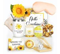 Birthday Gifts for Women, Sending Sunshine Christmas Gifts, Get Well Soon Gifts Basket Care Package Unique Spa Gifts Box with Coffee Mugs for Thinking of You Her Sister Best Friend(Sunshine)