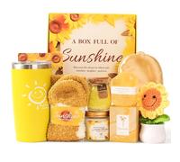 Birthday Gifts for Women Sisters - 8 Pcs Sunshine Self Care Gift Basket Set - Friendship Care Package - Cheer Up Thinking of You Gift Box for Her - Get Well Soon Thank You Present
