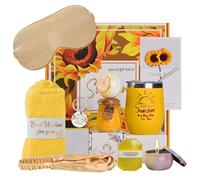 Birthday Gifts for Women, Sunflower Self-Care Package for Her, Relaxation Spa Basket Perfect for Mom Grandma Wife Friends Sister (Yellow)