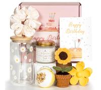 Birthday Gifts For Women, Teen Girl Gift Ideas for Her Best Friends Female, 7Pcs Happy Birthday Basket Decorations, Cute Daisy Sunflower Aesthetic Presents Box for Sister, Niece, Daughter