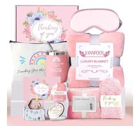 Birthday Gifts for Women, Thinking of You Gift Basket, Get Well Gifts for Women, Unique Self Care Package Relaxing Spa Gift Set, Mothers Day Gift Box for Mom Her Best Friend Wife Sister, Pink