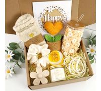 Birthday Gifts for Women, Unique Happy Birthday Gift Baskets for Teen Girls, Women, Her, Best Friend, Daughter, Sister, Self Care Package Cute Daisy Aesthetic Glass Cups Gift Box 9pcs Set