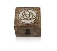 Birthday Gifts Handmade Decorative Wooden Jewelry Keepsake Box With Lock & Key Jewelry Organizer Treasure Chest Trinket Holder Watch Storage Box Housewarming Gifts (White Wash Finish)