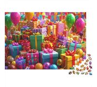 Birthday Gifts Party 1000 Pieces Jigsaw Puzzle, Beautiful Gift Box Flower Pile Decor, Educational Game for Adults, Challenging Jigsaw, 38x26cm/1000pcs