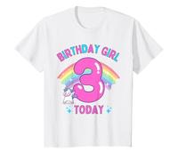 Birthday Girl 3 Today 3rd Birthday Unicorn Rainbow T-Shirt