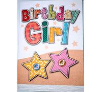 Birthday Girl - Colourful Open Happy Birthday Card