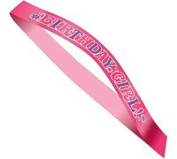 Birthday Girl Pink Satin Sash - 1 Piece - Luxurious Feel & Elegant Design for Birthday Celebrations