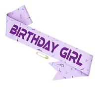 Birthday Girl Sash, Hunters Birthday Decorations Sash,Purple Demon Energy Pattern,Happy Birthday Decorations for Party Birthday Graduation Bachelor