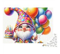 Birthday Gnome 1000 Piece Jigsaw Puzzle for Adults Colorful Balloons Puzzle Game for Family Relax Gift 38x26cm/1000pcs