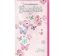 Birthday Greeting Card for Daughter Large Card 29.5 x 17 Cm (11.6 x 6.7 inches) To A Fabulous Daughter With Love Handmade Details
