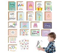 Birthday Greeting Card,Happy Birthday Card | Folding Birthday Postcards with Envelopes | Soft Greeting Card Assortment, Bulk Happy Cards for Lovers, FA