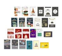 Birthday Greeting Cards Set with Envelopes, Paper Mixed Style