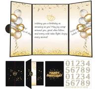Birthday Guest Book,A4 Size Handwritten Keepsake for Signature Message Journal,Birthday Decorations for 18th,21st,30th 40th 50th 60th,70th or Any Age Celebrations (Black-Gold)