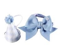 Birthday Hat for Cat, Dog Collar Cute Headband Cat Hats, Pet Headwear Adjustable Bow Tie, Small Dog Hat Plaid Hat, Costume Decorations Supplies