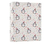 Birthday Hat Penguin Star Pattern 3 Ring Binder 1.5 Inch Round Ring Binder View Binder Holds 200 Documents for Home School Office Use