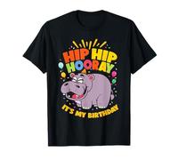 Birthday Hippo Gifts Hippopotamus Hip Hip Hooray Boys Girls T-Shirt
