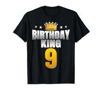 Birthday King 9 Years Old Boys Kids 9th Birthday T-Shirt
