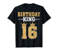 Birthday King with Crown Funny 16th Birthday T-Shirt