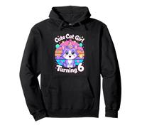 Birthday Kitty Cute Cat Girl Turning 6 Party Theme Pullover Hoodie