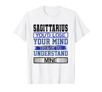 Birthday Lose Mind to Understand Mine Sagittarius Birthday Value Graphic T-Shirt, Men, White, S