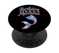 Birthday Mermaid Magical Sea Creature Kids Mermaid Lovers PopSockets Adhesive PopGrip