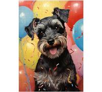 Birthday Miniature Schnauzer Jigsaw Puzzle 300/500/1000 Piece - Celebrate with a Miniature Schnauzer Birthday Present and Gift (1000pc (50×75cm))